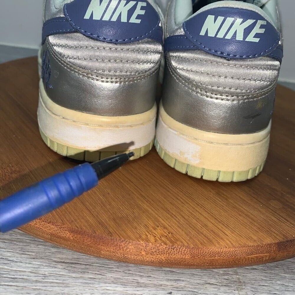 NIKE Dunk Low Floral Shoes GS 6Y Womens 7.5 309601-042 Metallic Silver Blue Moon - Picture 14 of 16